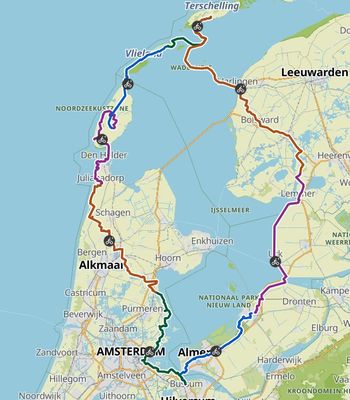 Kaart Waddeneilanden overzicht